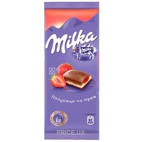 Milka Шоколад с начинкой крем-клубника 90 г