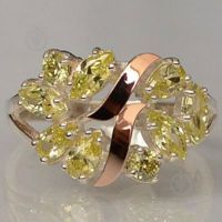 Серебряное кольцо Sil с золотыми вставками Желтый