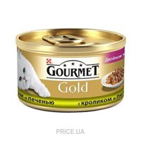 Gourmet Gold кусочки в подливке &quot;Двойное удовольстивие&quot; с кроликом и печенью 0,085 кг