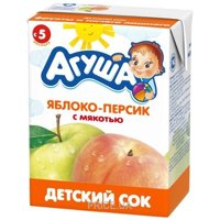 Агуша Сок Яблоко-персик с мякотью, с 5 мес. 200 мл